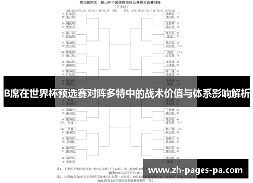 B席在世界杯预选赛对阵多特中的战术价值与体系影响解析